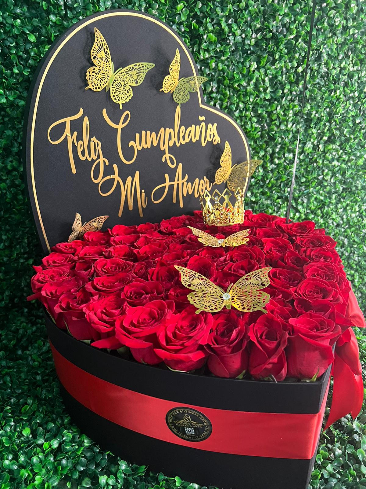 Xl Love heart box - forever roses store
