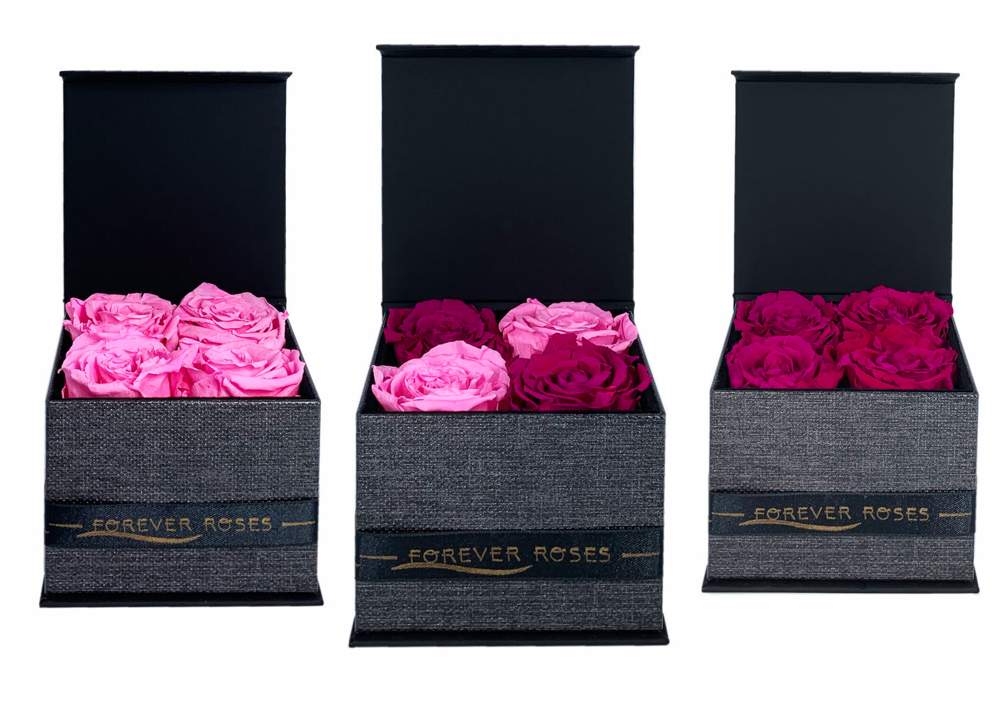 Gift Box - Four Preserved Roses - forever roses store