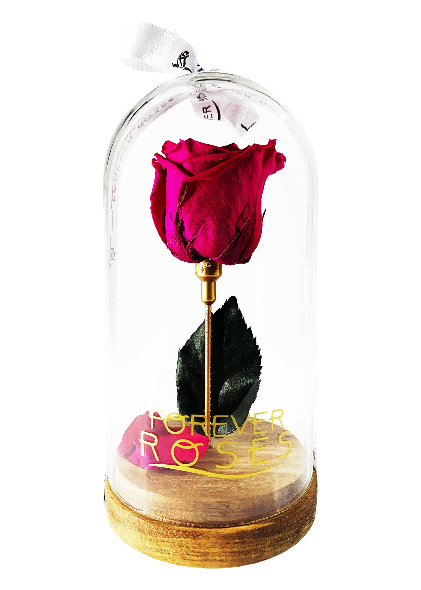Glass Tall Dome - Single Preserve Rose - forever roses store