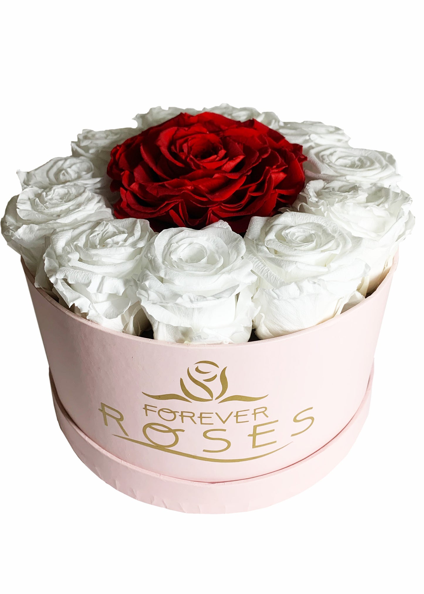 Grande Pink Round Box - 13 Preserved Roses - forever roses store