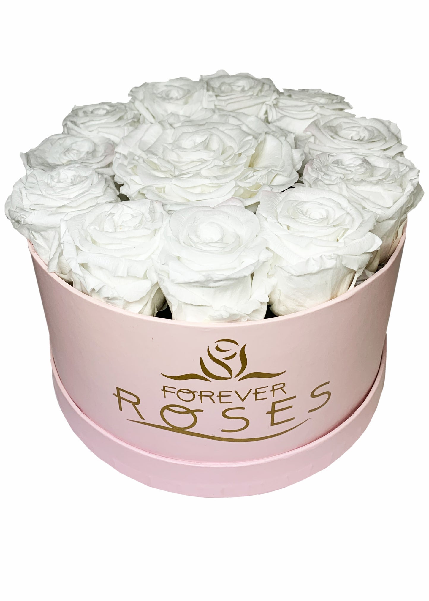 Grande Pink Round Box - 13 Preserved Roses - forever roses store