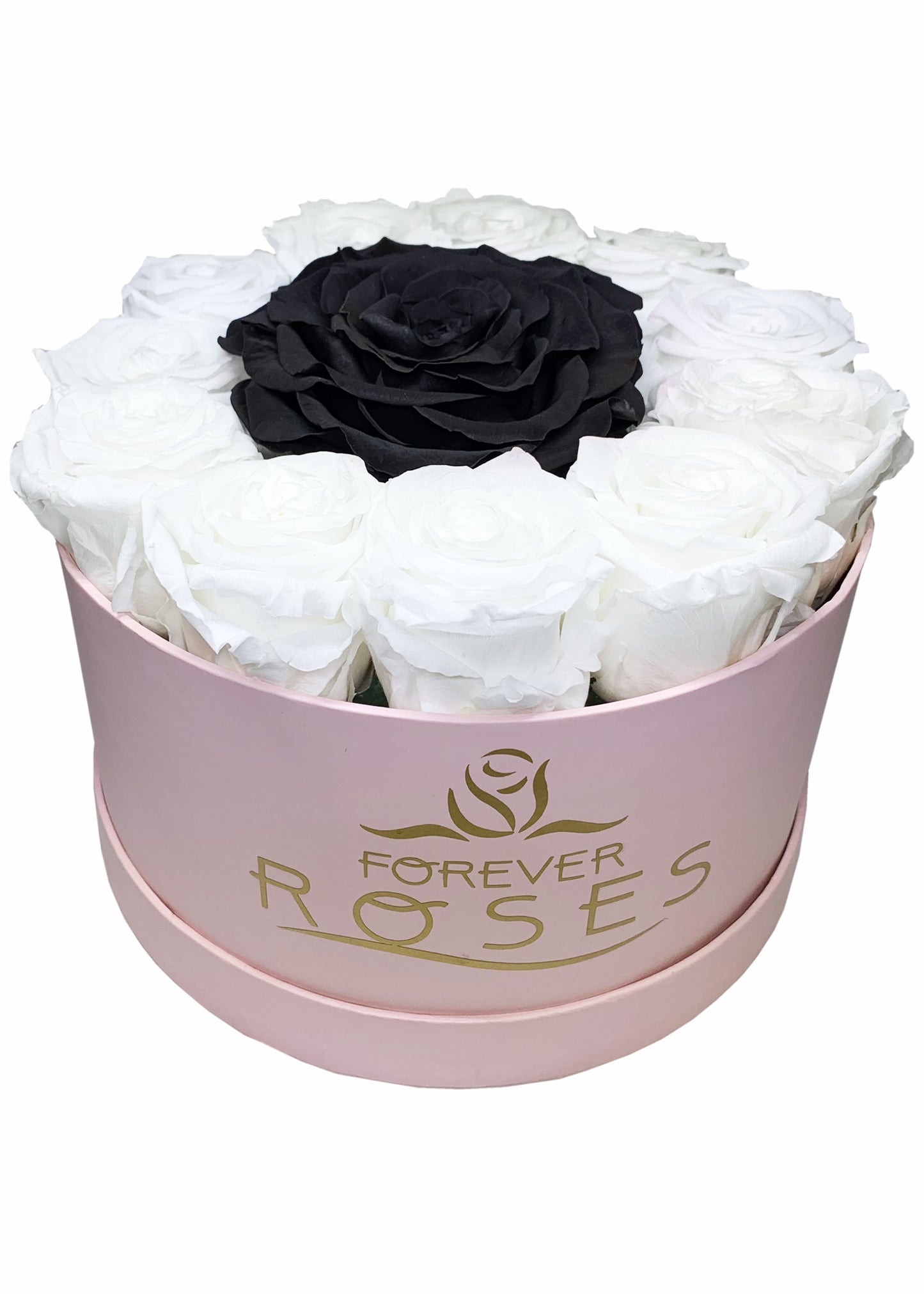 Grande Pink Round Box - 13 Preserved Roses - forever roses store
