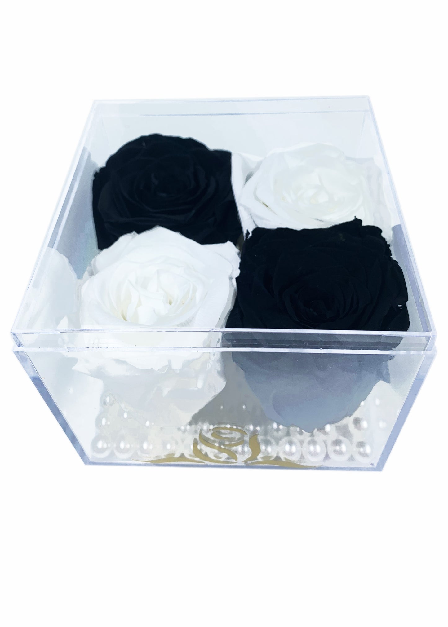 Grande Cube - Four Preserved Roses - forever roses store