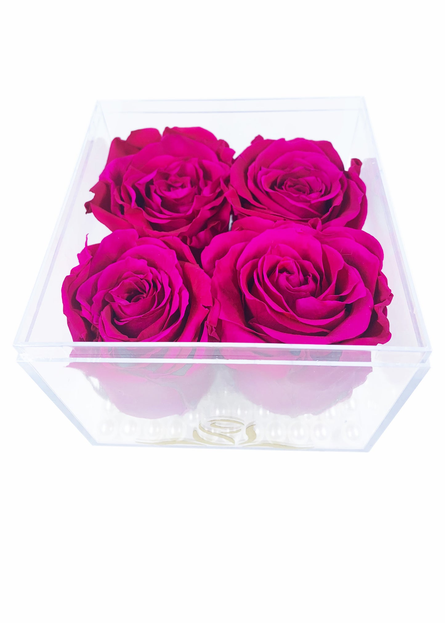 Grande Cube - Four Preserved Roses - forever roses store