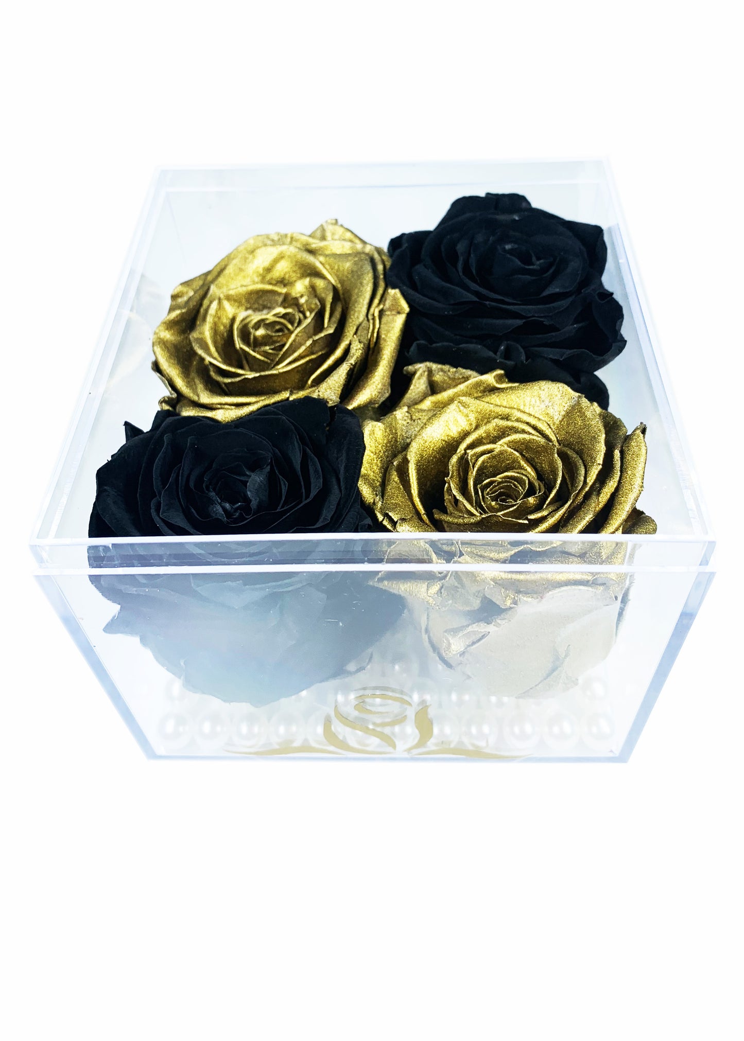 Grande Cube - Four Preserved Roses - forever roses store