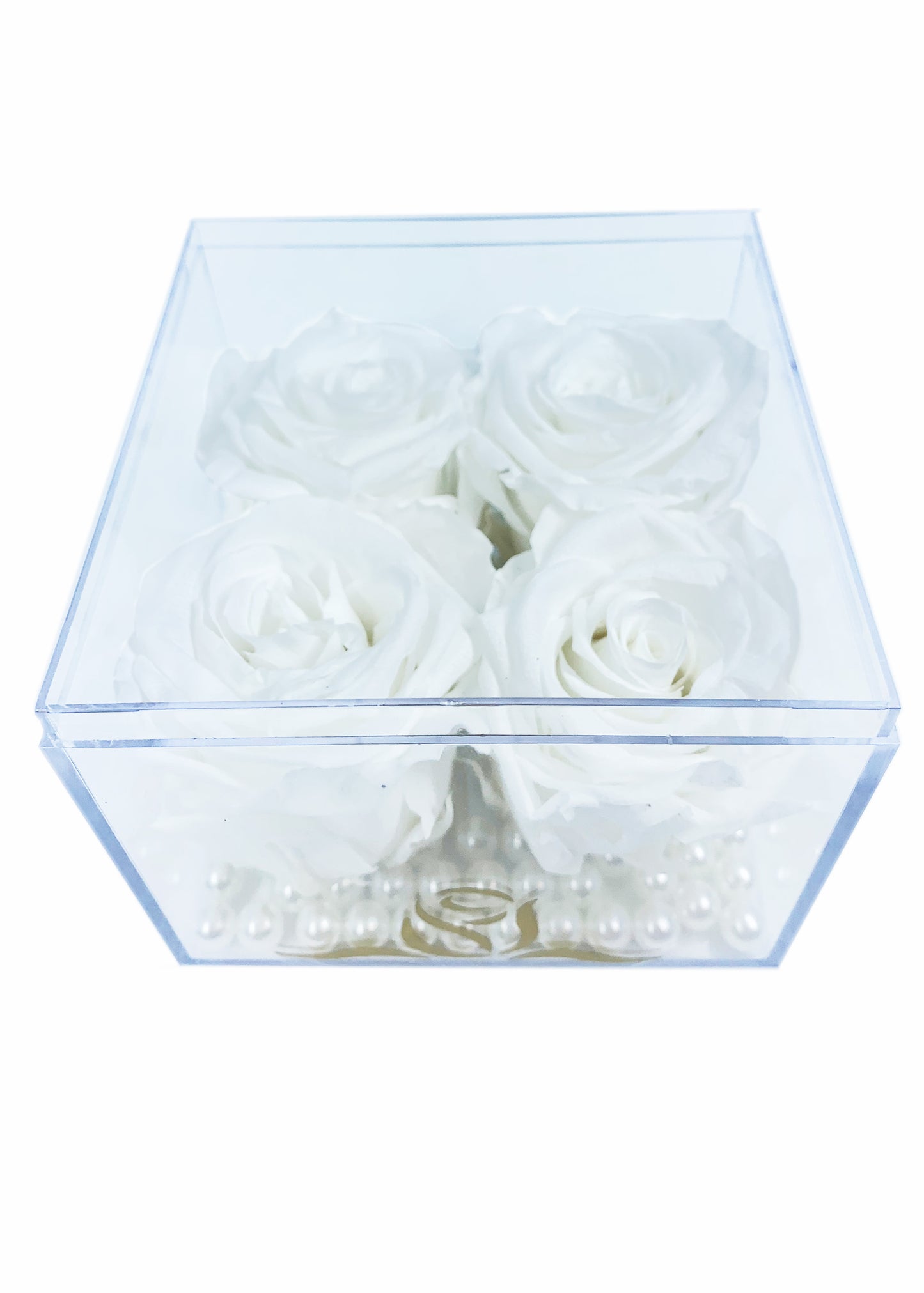 Grande Cube - Four Preserved Roses - forever roses store