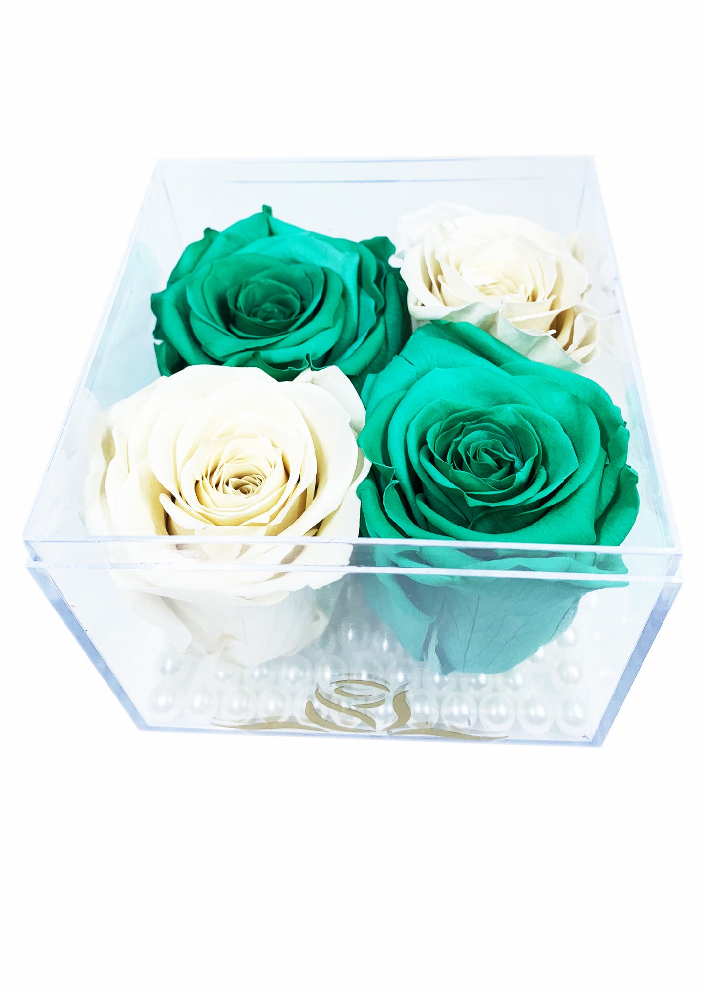 Grande Cube - Four Preserved Roses - forever roses store