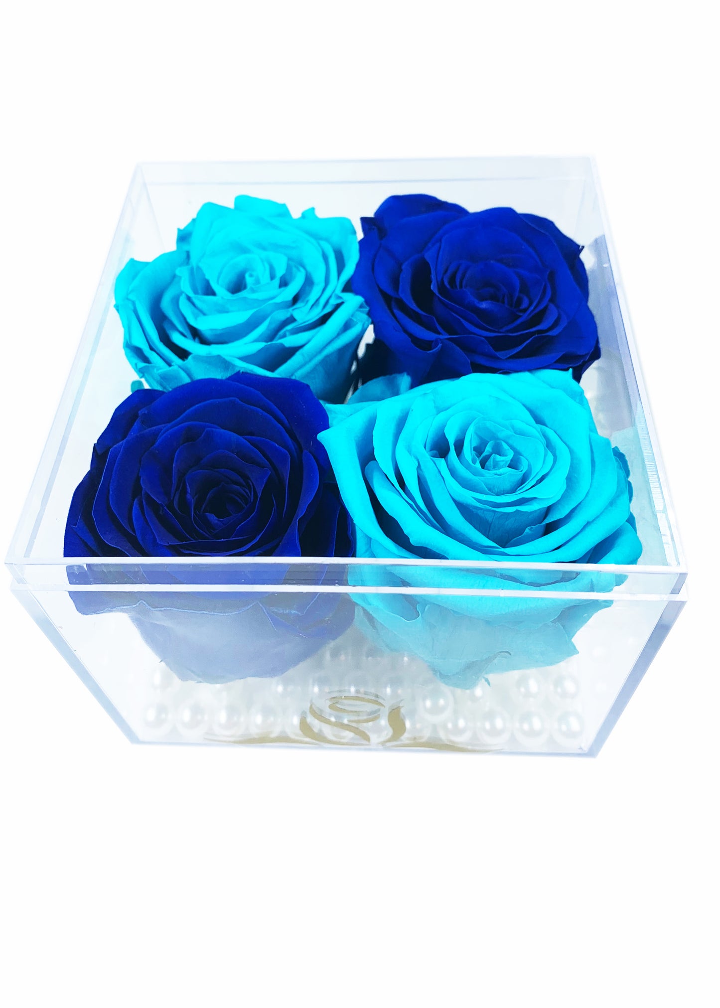 Grande Cube - Four Preserved Roses - forever roses store