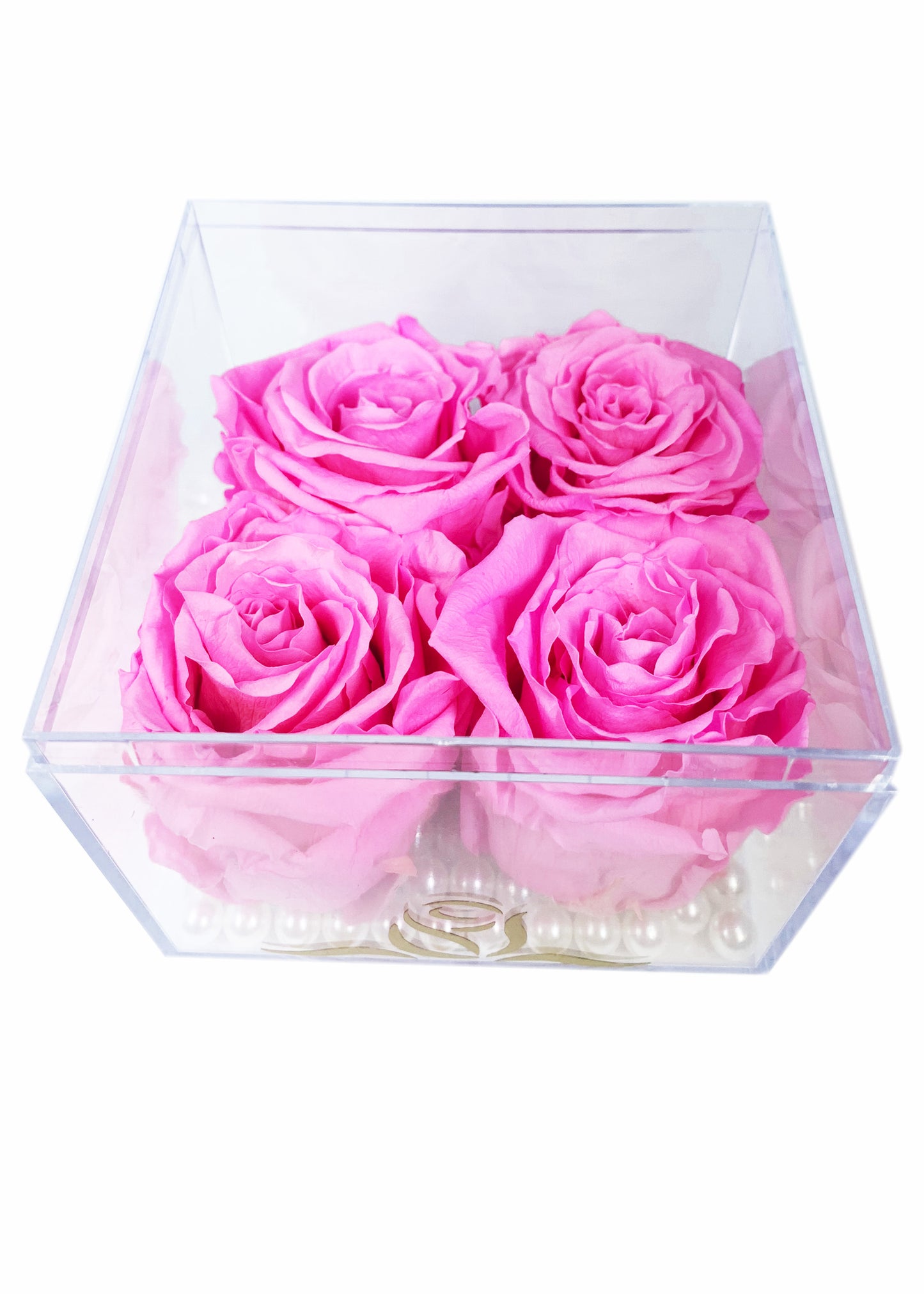 Grande Cube - Four Preserved Roses - forever roses store