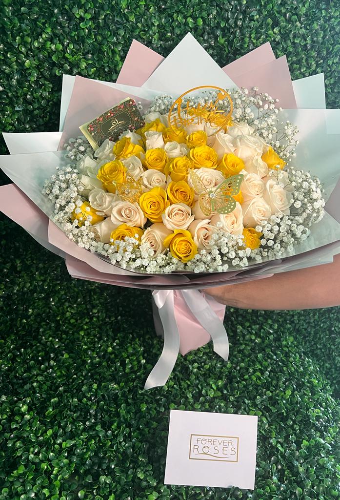 Sunshine Garden Bouquet - forever roses store 