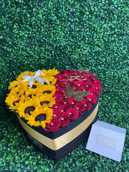 Xl Combine heart box - forever roses store 