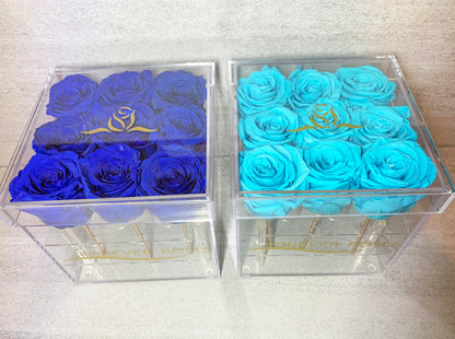 Acrylica Grande Box - Nine Preserved Roses - forever roses store 