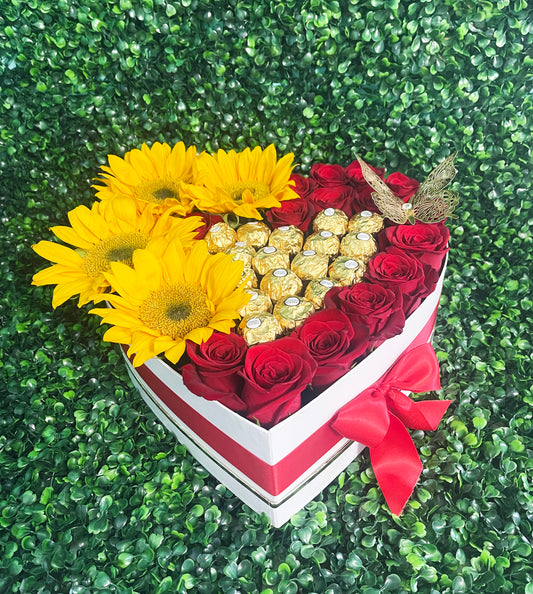 Love Sunshine Heart box - forever roses store 