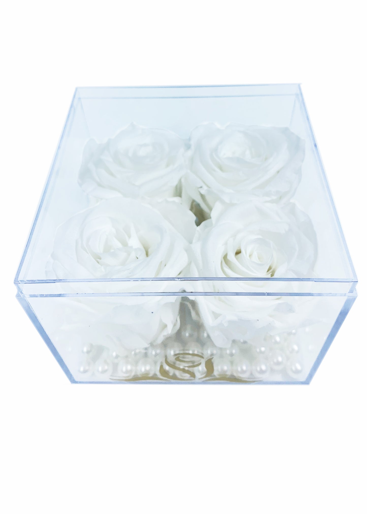 Grande Cube - Four Preserved Roses - forever roses store 