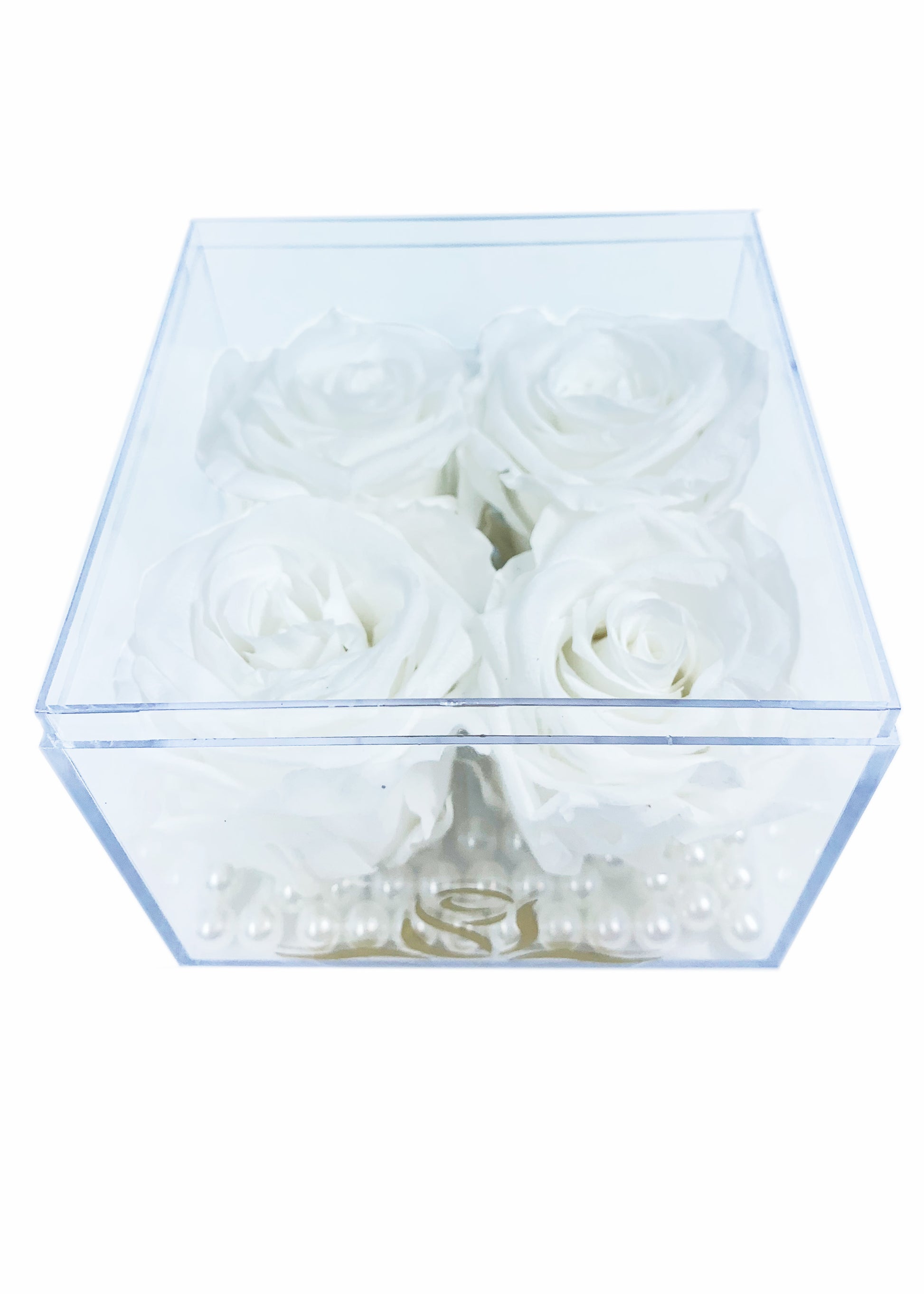 Grande Cube - Four Preserved Roses - forever roses store 